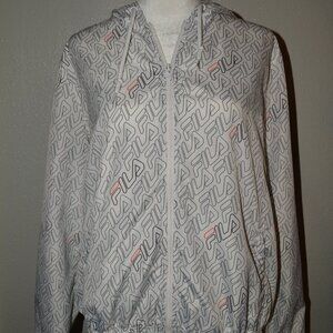 Women's FILA Jacket Windbreaker,  Sz M, Hooded Hoodie, Full Zip